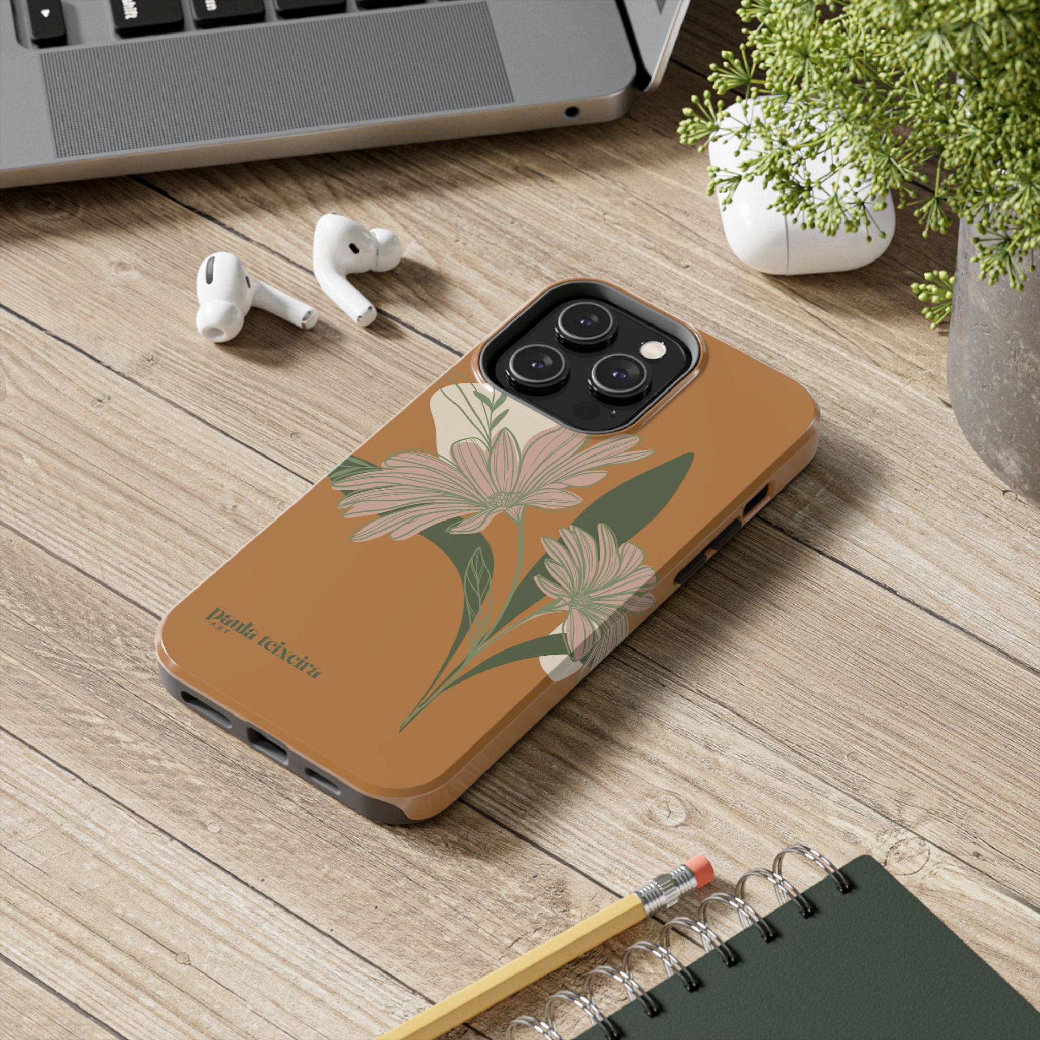 Floral Tough Phone Case - Durable Protection with Elegant Design