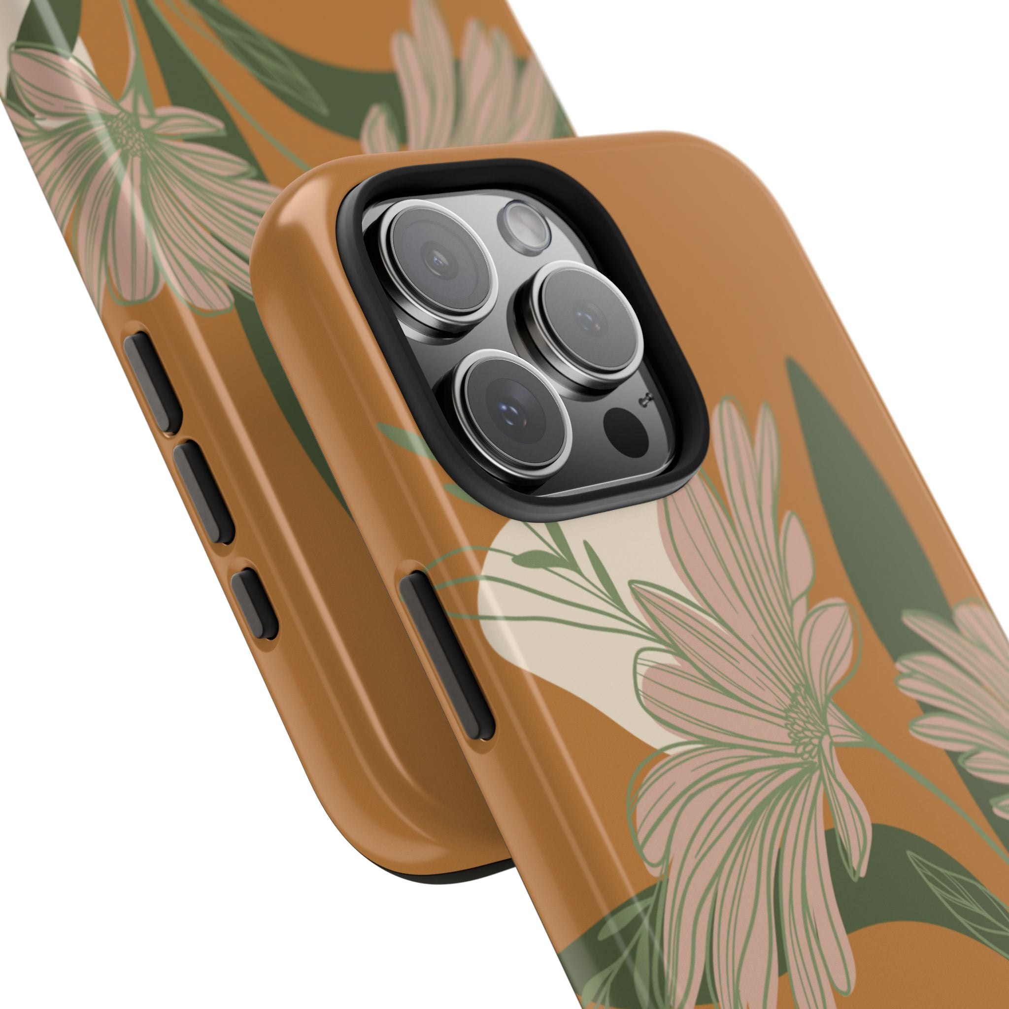 Floral Tough Phone Case - Durable Protection with Elegant Design