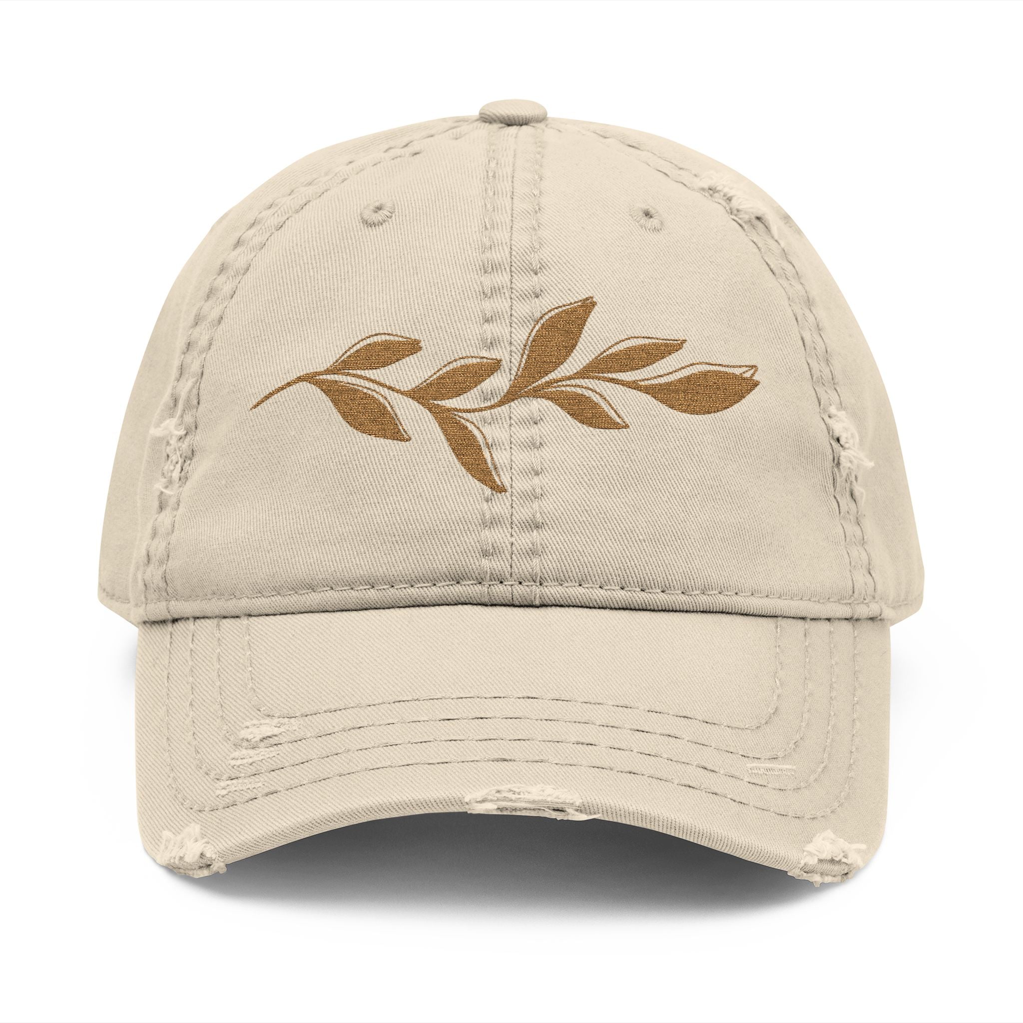 Distressed Olive Branch Dad Hat
