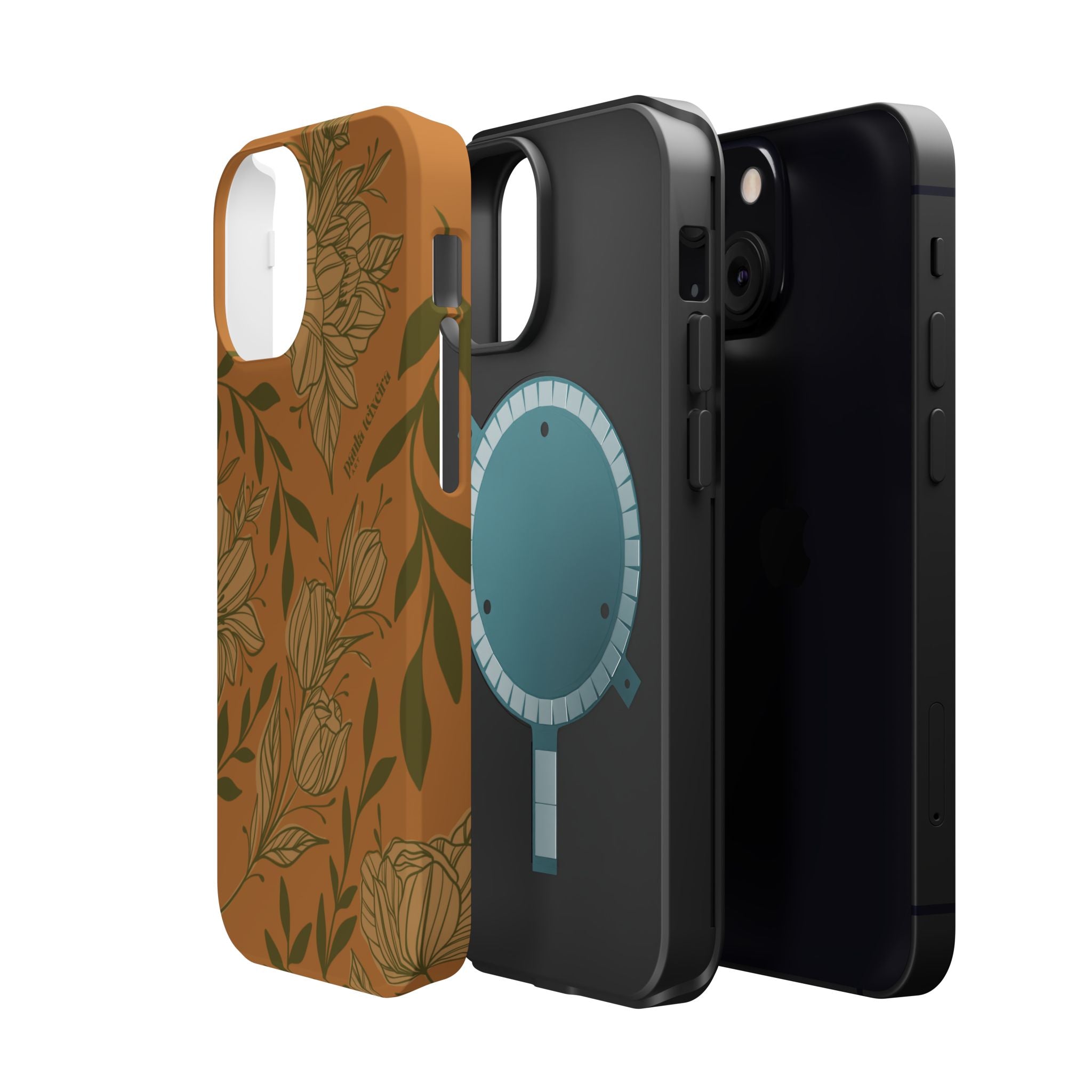 Floral Impact-Resistant Magnetic Phone Case